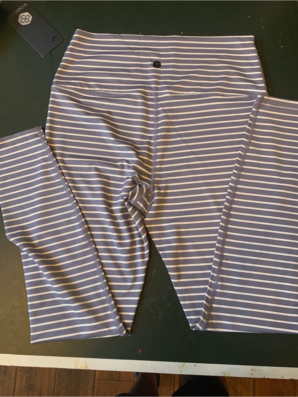 Scorpio Sol Striped High-Waist Leggings - Gray & White